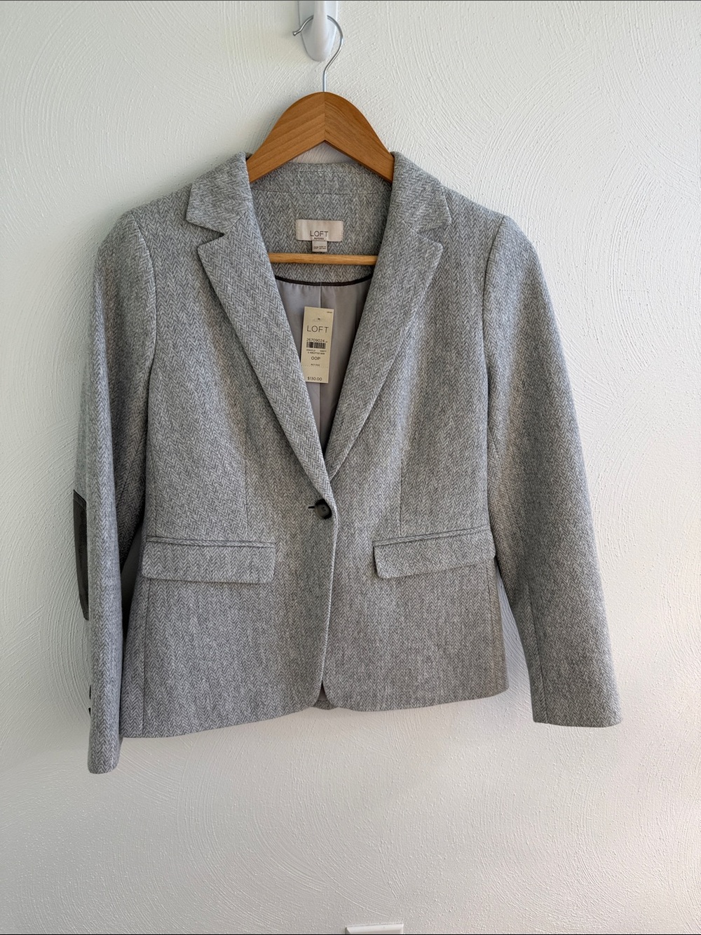 LOFT Women's Grey Tailored Wool-Blend Blazer